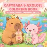 capítulo por capítulo baixar Capybara & Axolotl Coloring Book: Cute Kawaii Creatures, Relaxing Coloring Pages & Fun Facts About Capybaras & Axolotls for Kids, Teens & Adults