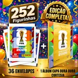 Kit C/ 1 Álbum Copa Do Mundo 2026 Capa Ouro + 36 Envelopes (252 figurinhas) FIFA Word Cup 2026